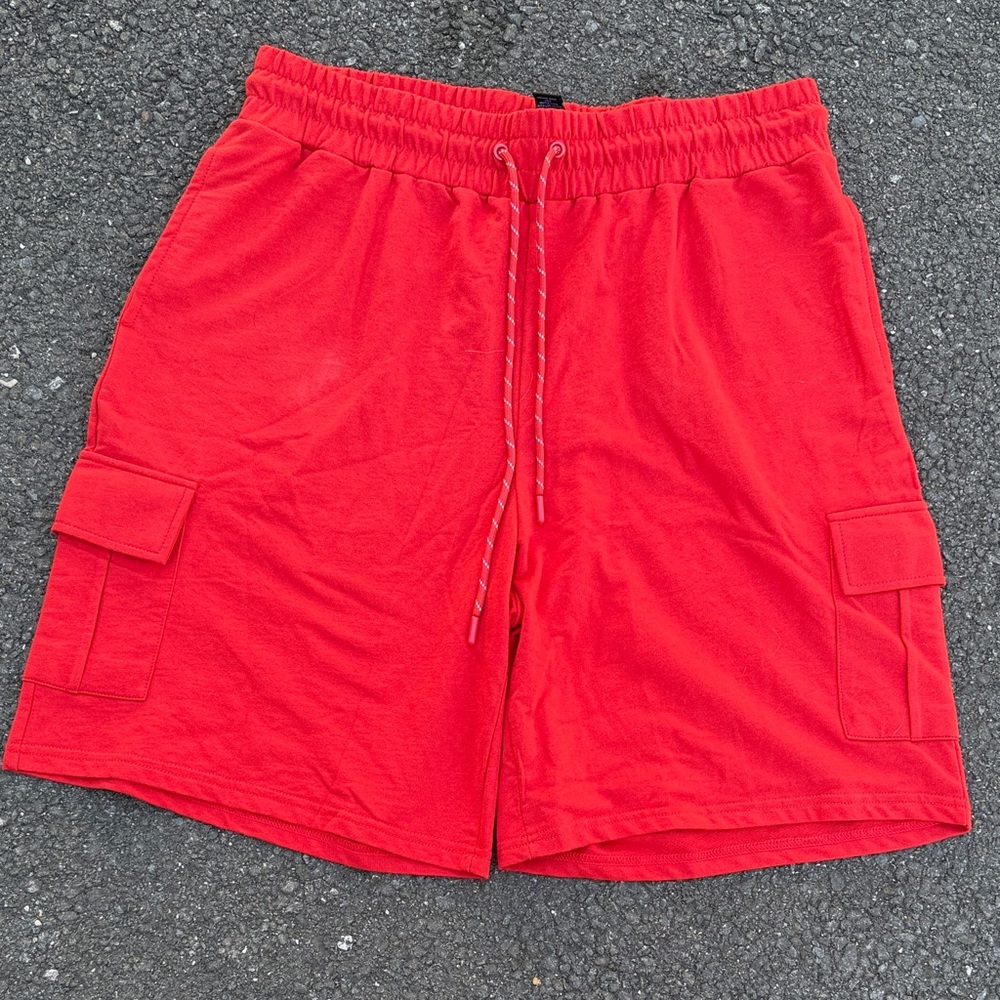 Women’s Plus 18/20 Red Cargo Drawstring Shorts